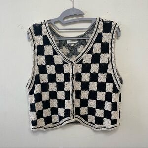 Standard Market | Floral Granny Square Crochet Vest | One Size